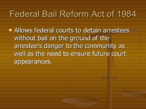 Ohio Bail Bonds Federal Bail Reform Act of 1984